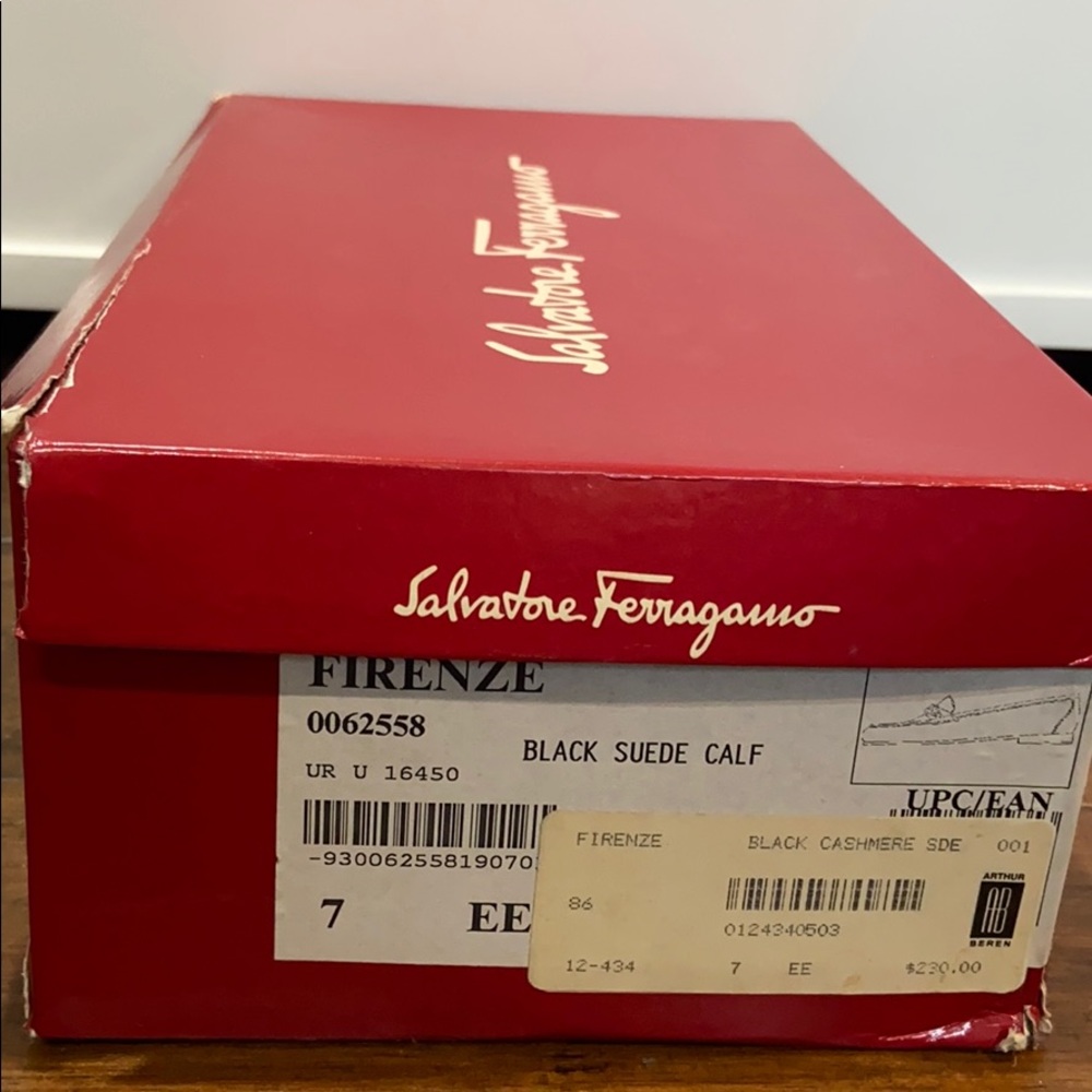 Ferragamo Men’s 7ee black suede calf shoes